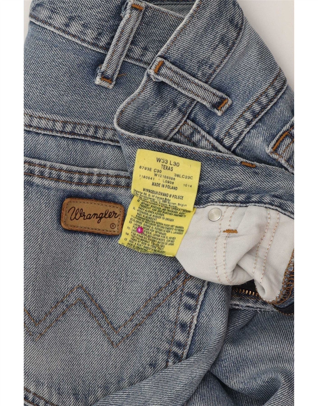 Wrangler muške ravne traperice W33 L30 plavi pamuk