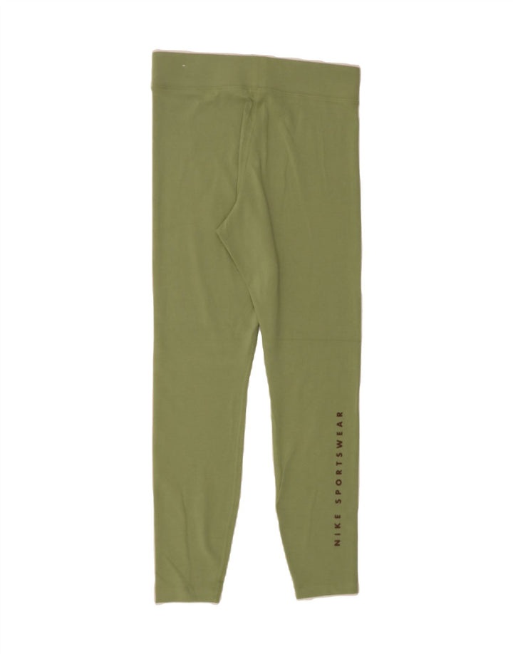 NIKE Womens Graphic Leggings UK 12 Medium  Green Cotton Vintage Nike and Second-Hand Nike from Messina Hembry 