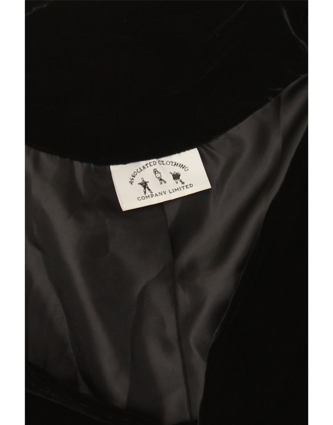 VINTAGE Ženska baršunasta jakna s 3 gumba UK 12 srednje crna