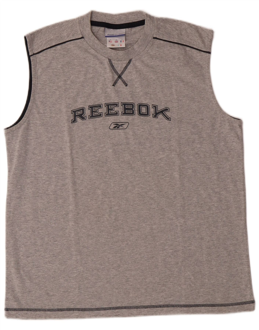 Reebok muški grafički prsluk XS sivi pamuk