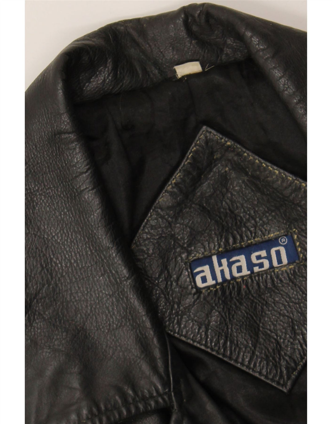 AKASO Mens Leather Jacket UK 38 Medium Black Leather Vintage Akaso and Second-Hand Akaso from Messina Hembry 