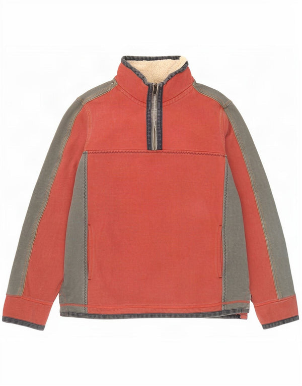 Fat Face Mens The Airlie Zip Neck Sweatshirt Jumper Medium Red Colourblock