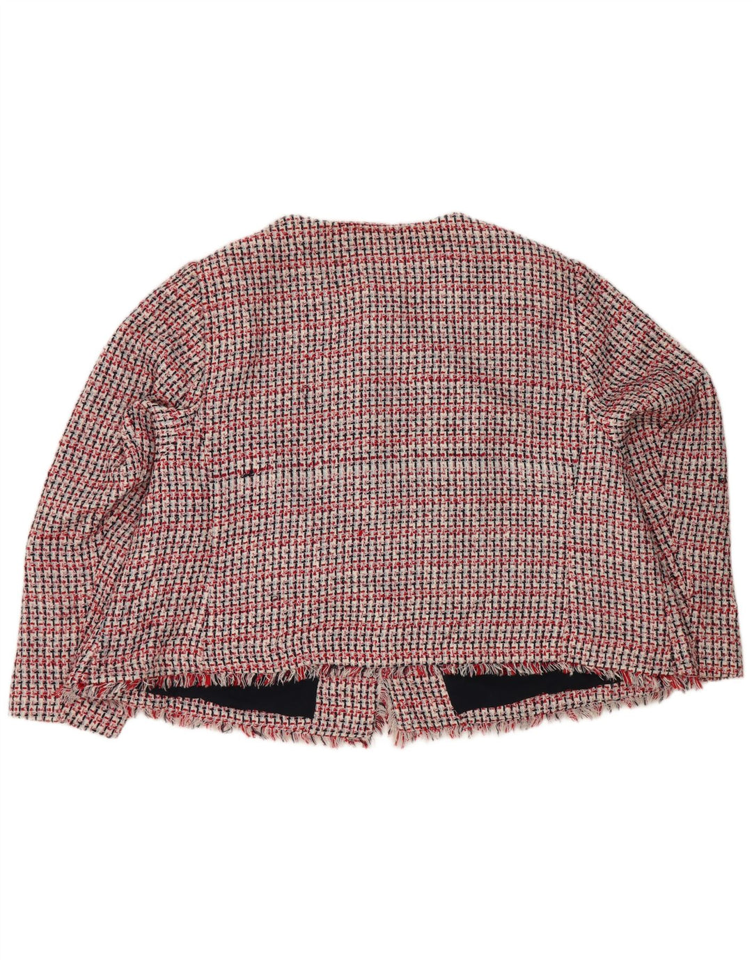 Marks & Spencer ženska jakna sako s 3 gumba UK 30 6XL crveni karirani poliester