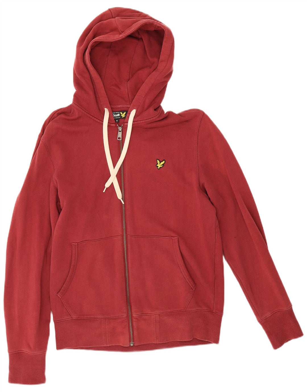 Lyle & Scott muški pulover s kapuljačom na patentni zatvarač srednje crvene boje