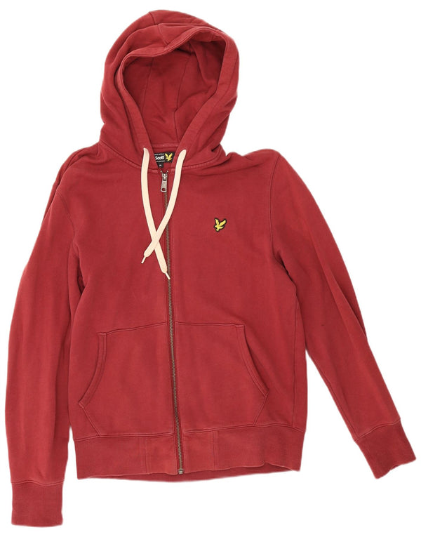 Lyle & Scott muški pulover s kapuljačom na patentni zatvarač srednje crvene boje