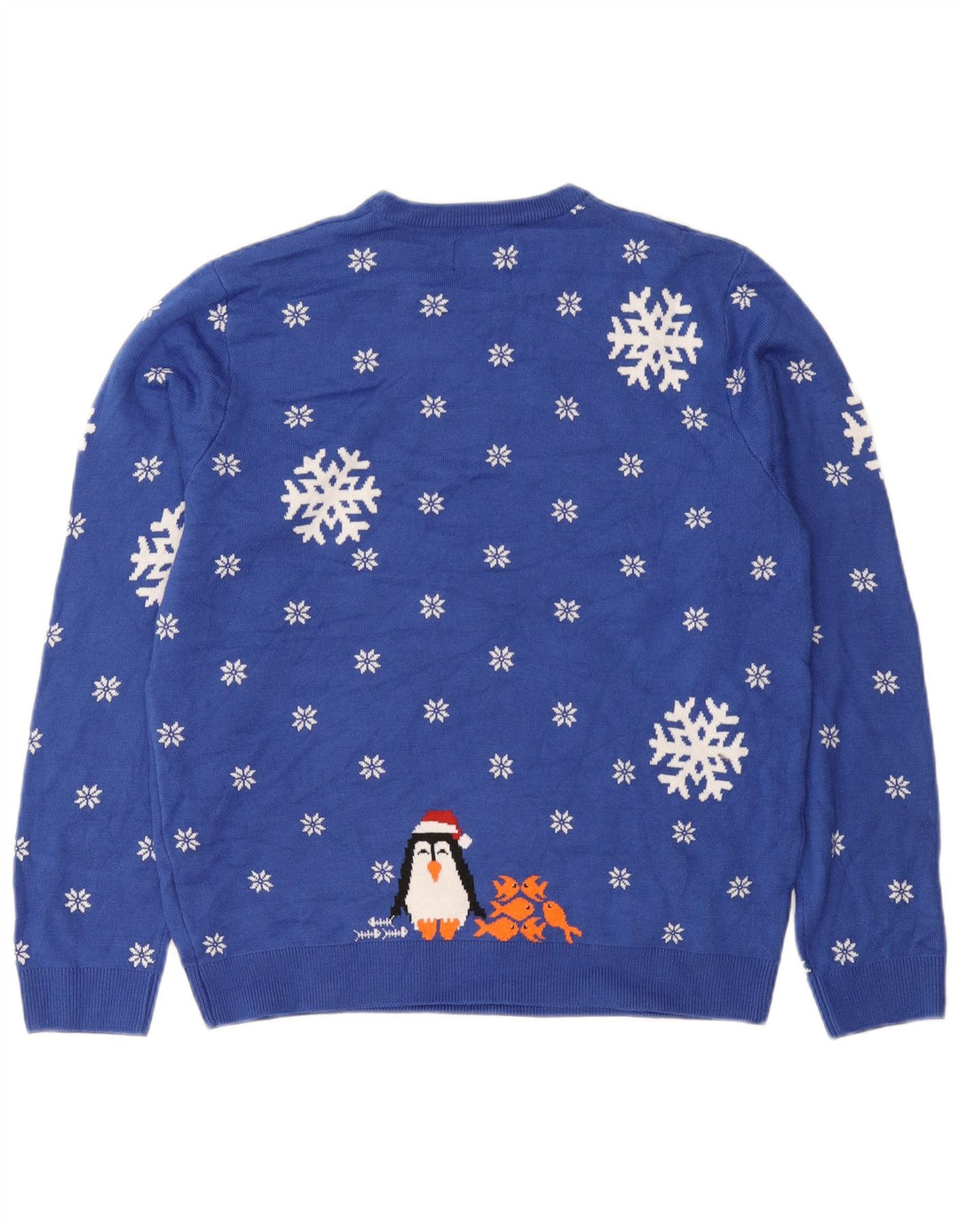 Marks & Spencer muški džemper s okruglim izrezom Srednje plavi zimski