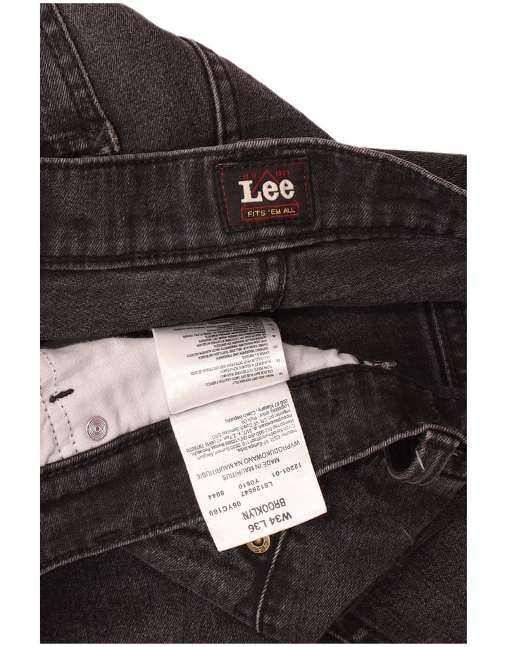 LEE Mens Brooklyn Straight Jeans W34 L33 Sivi pamuk