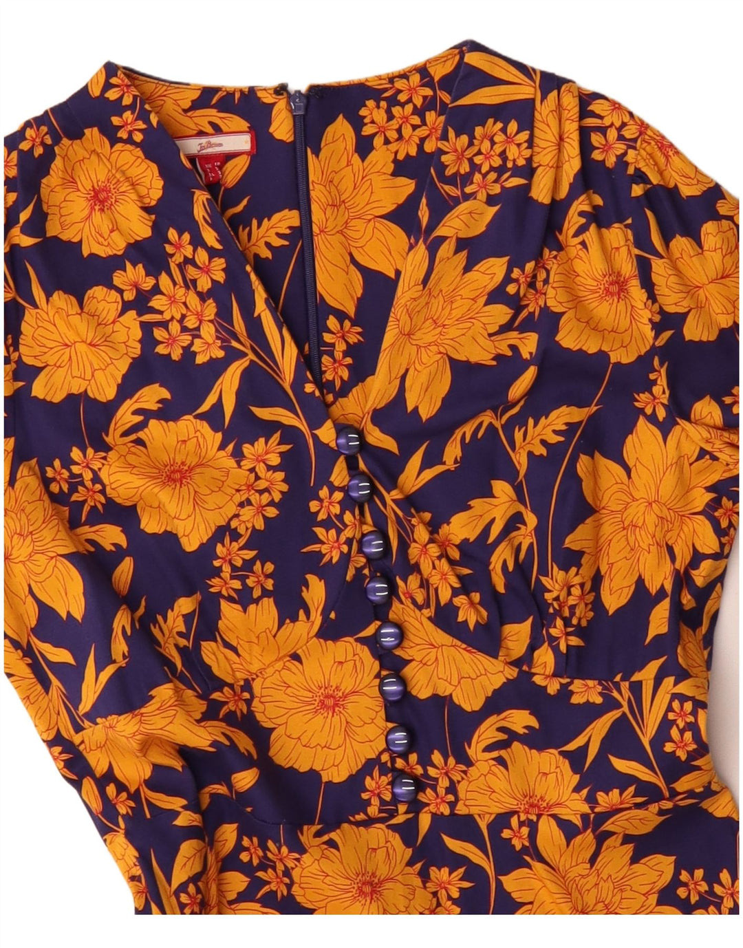 JOE BROWNS Ženska haljina A-kroja UK 10 Mala plava cvjetna pamuk