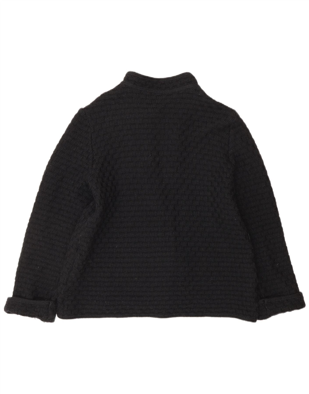 Vintage ženski kardigan džemper UK 12 srednje crne vune