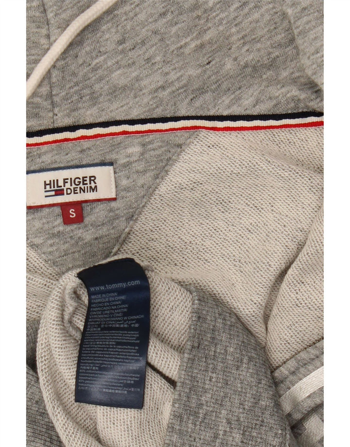 TOMMY HILFIGER Ženski preveliki pulover s kapuljačom s patentnim zatvaračem UK 10 Small Gray