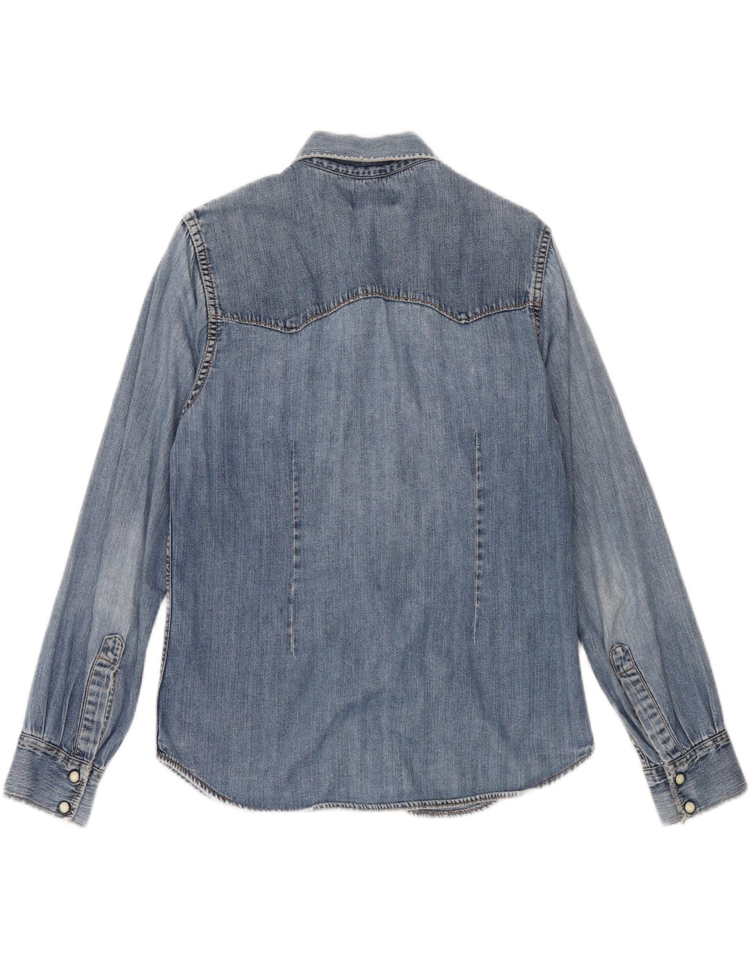 LEE Womens Denim Shirt UK 14 Medium Blue Cotton Vintage Lee and Second-Hand Lee from Messina Hembry 