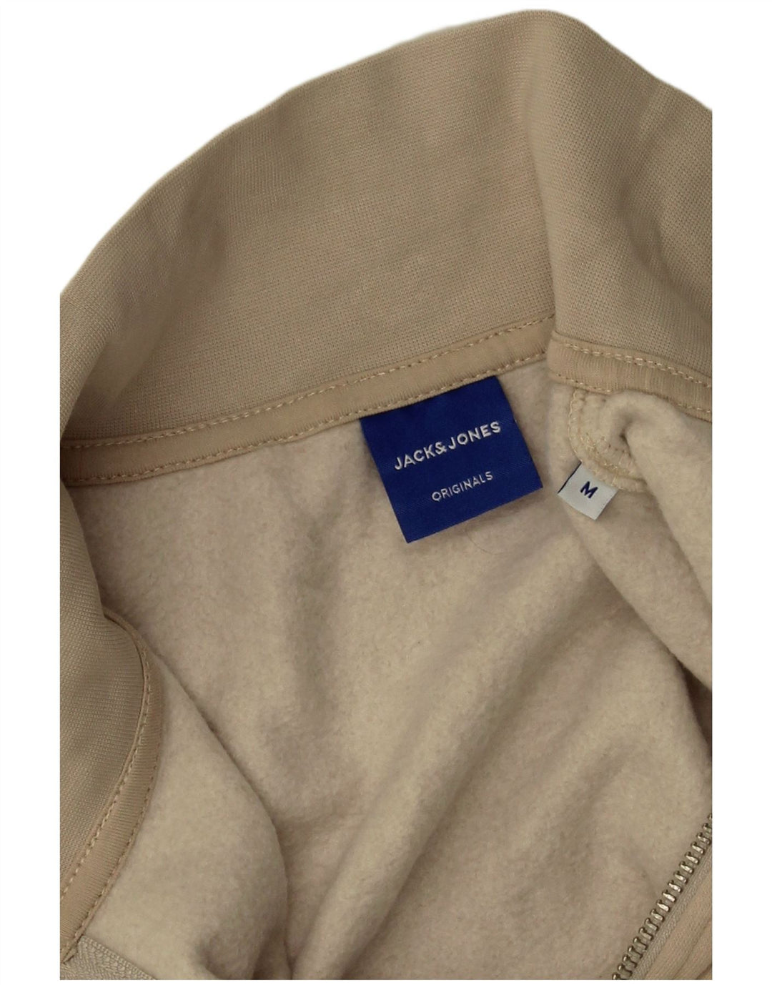 Jack & Jones muška majica s izrezom s patentnim zatvaračem, srednji bež pamuk
