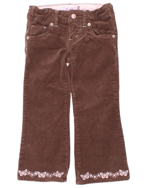 Levi's hlače od samta širokih nogavica za djevojčice 3-4 godine W22 L16 Smeđi pamuk
