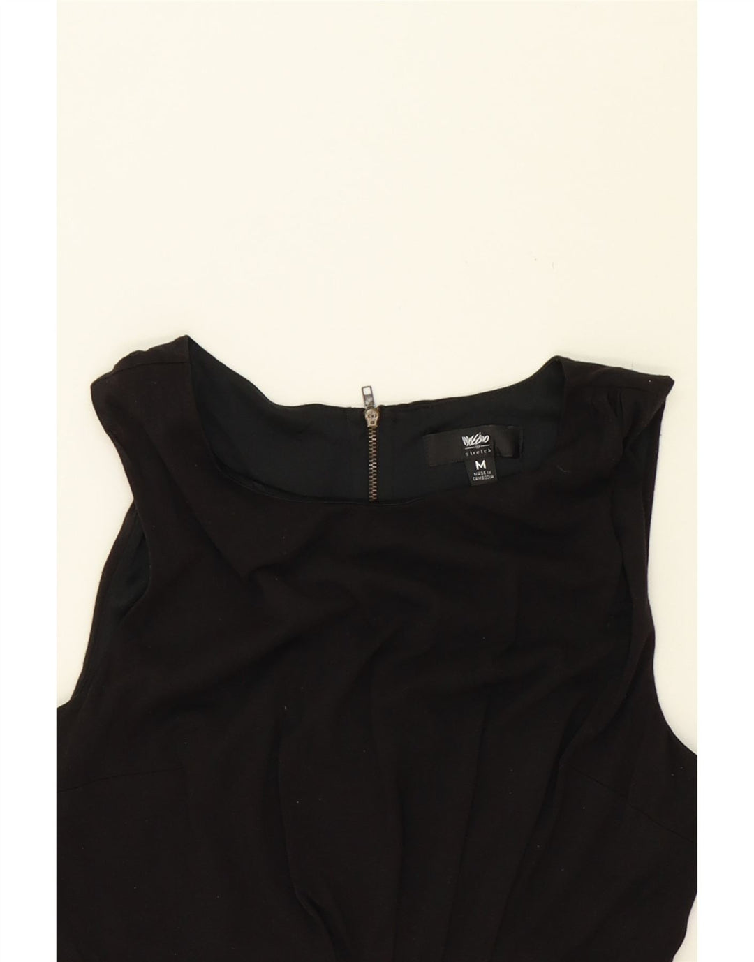 MOSSIMO Womens Sleeveless Sheath Dress UK 12 Medium Black Rayon Vintage Mossimo and Second-Hand Mossimo from Messina Hembry 