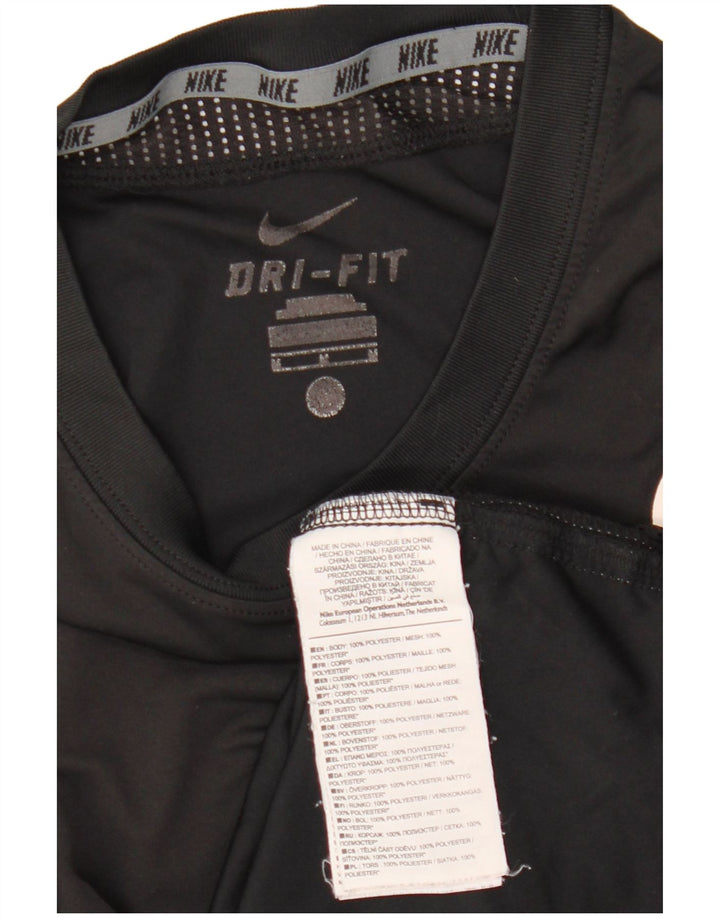 Nike Dri Fit Graphic T-Shirt Top Srednje crni poliester