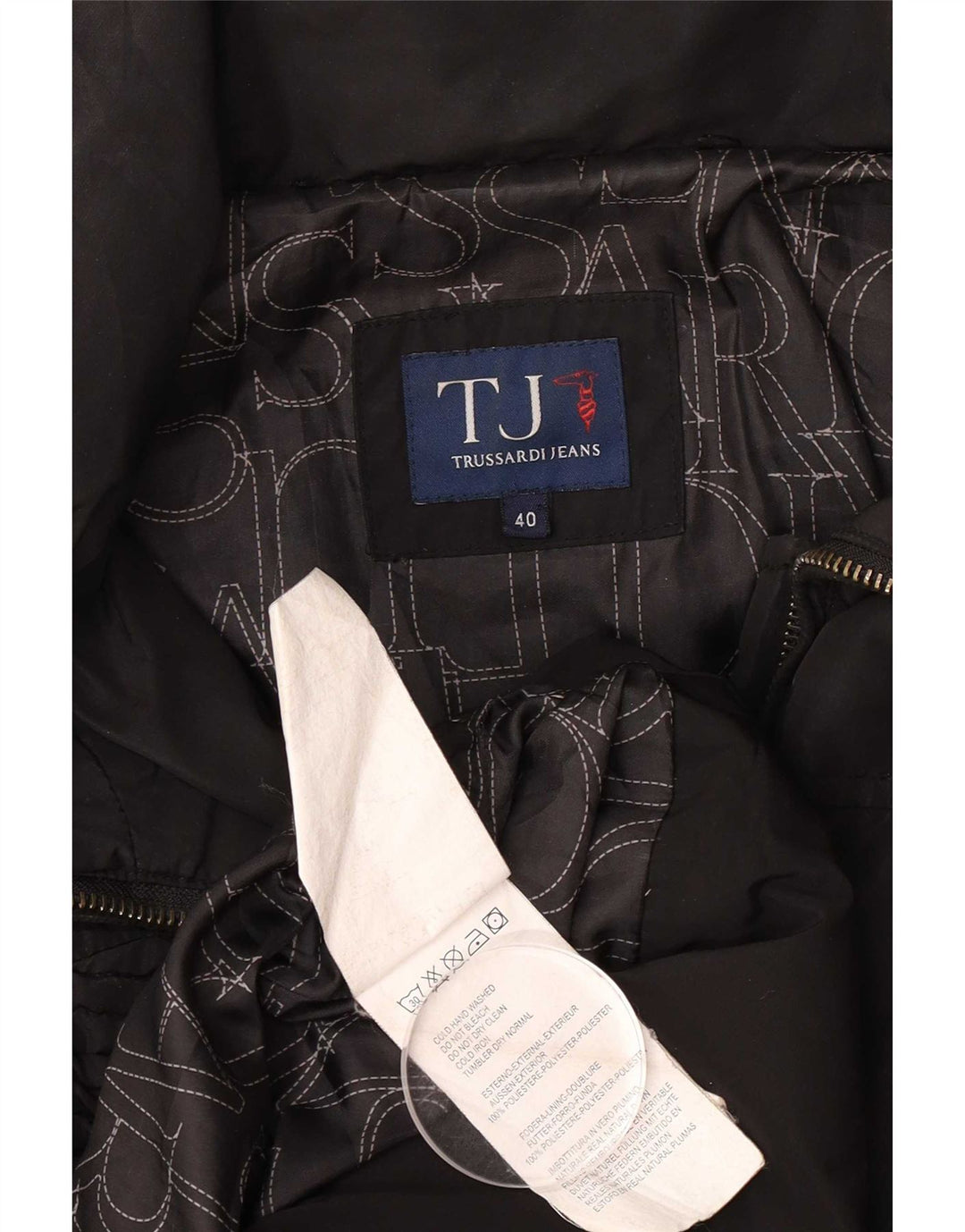Trussardi Jeans ženski podstavljeni kaput IT 40 Mali crni poliester