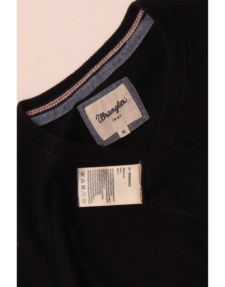 Wrangler muški džemper s V-izrezom Srednji crni pamuk