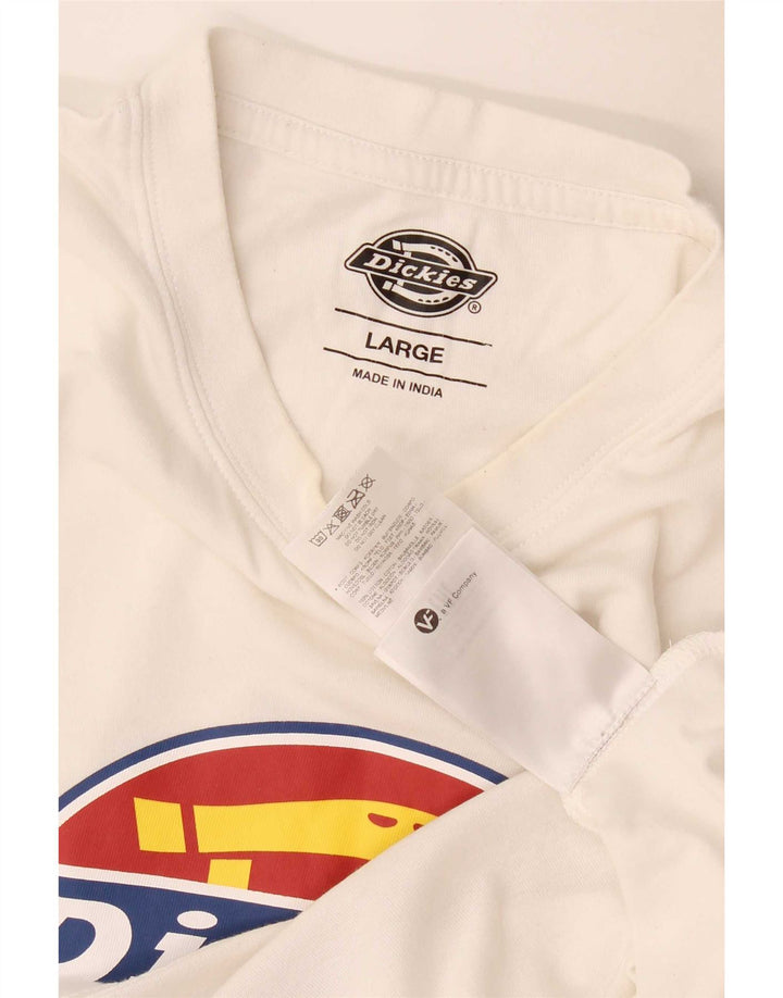 Velika bijela pamučna muška majica s grafičkim motivima Dickies