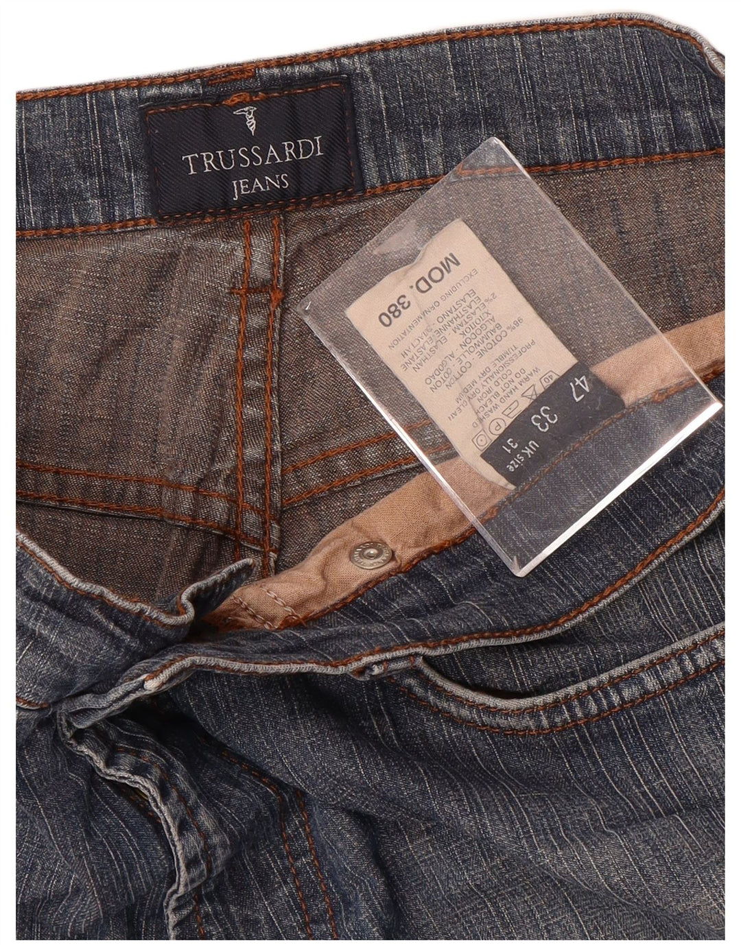 TRUSSARDI Ženske ravne traperice 380 IT 47 Large W31 L32 Plava