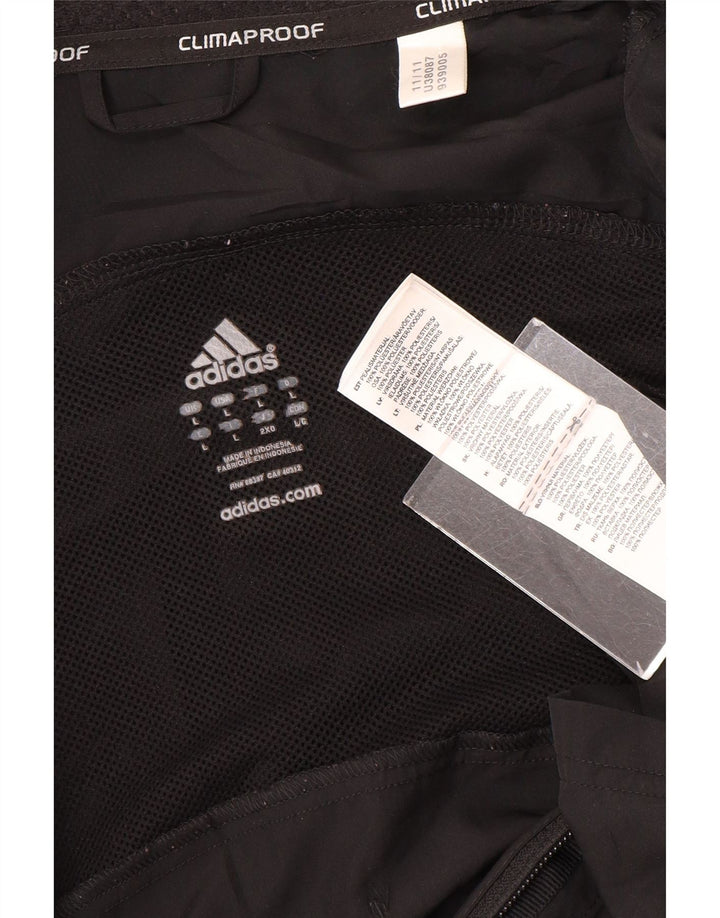 Adidas muška kišna jakna s grafičkim motivima UK 40 veliki crni poliester