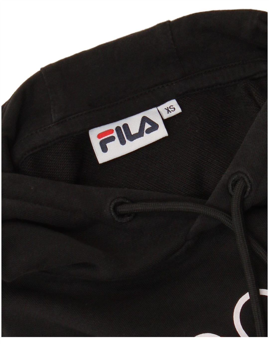 FILA Ženska prekomjerna skraćena majica s kapuljačom UK 6 XS crna