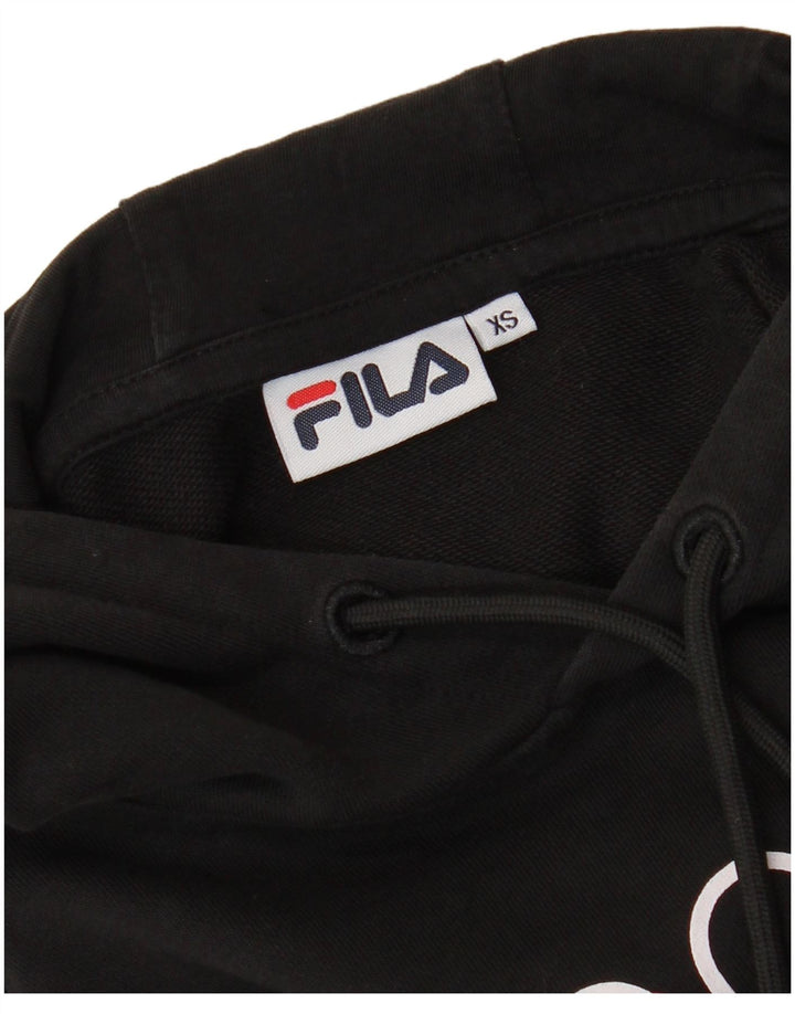 FILA Ženska prekomjerna skraćena majica s kapuljačom UK 6 XS crna