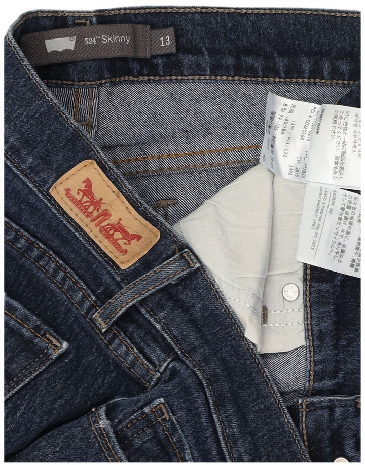 LEVI'S ženske 524 uske traperice US 13 Large W31 L32 tamnoplavi pamuk