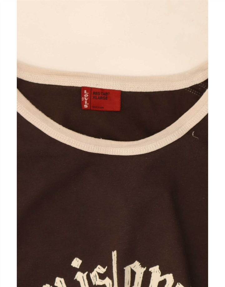 Levi's muška majica s grafičkim motivima dugih rukava XL smeđe boje