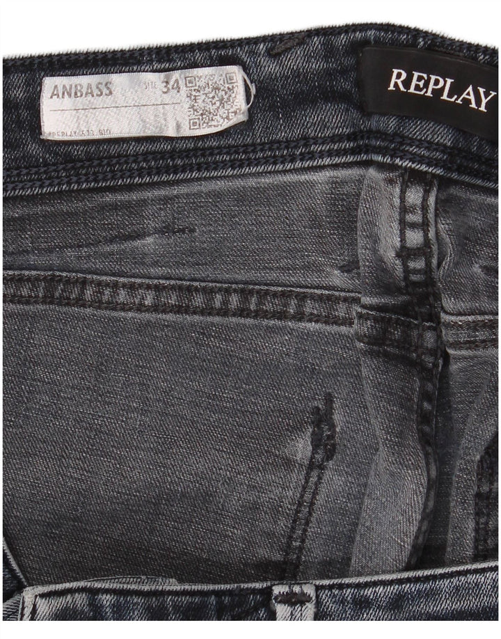Replay Muške Anbass Distressed Slim Jeans W34 L30 Plave