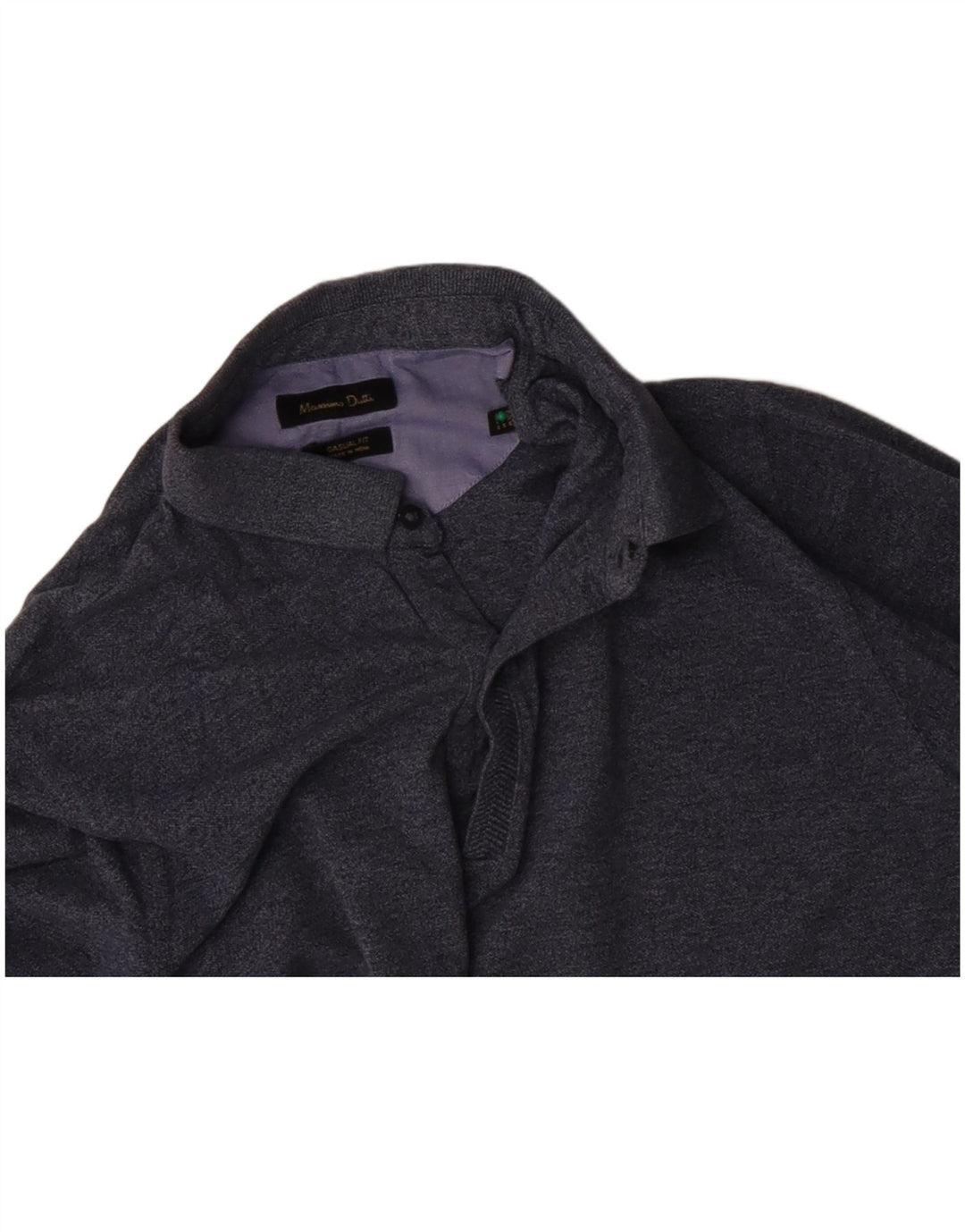 MASSIMO DUTTI muška polo majica dugih rukava srednje sive boje
