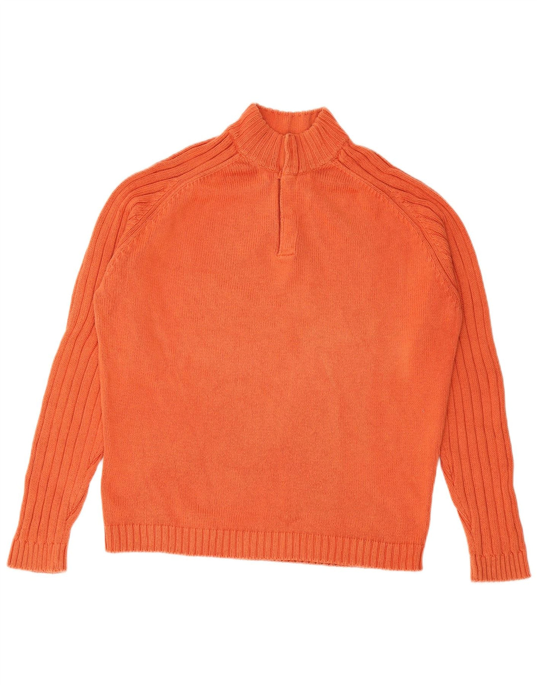MASSIMO DUTTI Muški pulover s dugmadima i ovratnikom Veliki narančasti pamuk