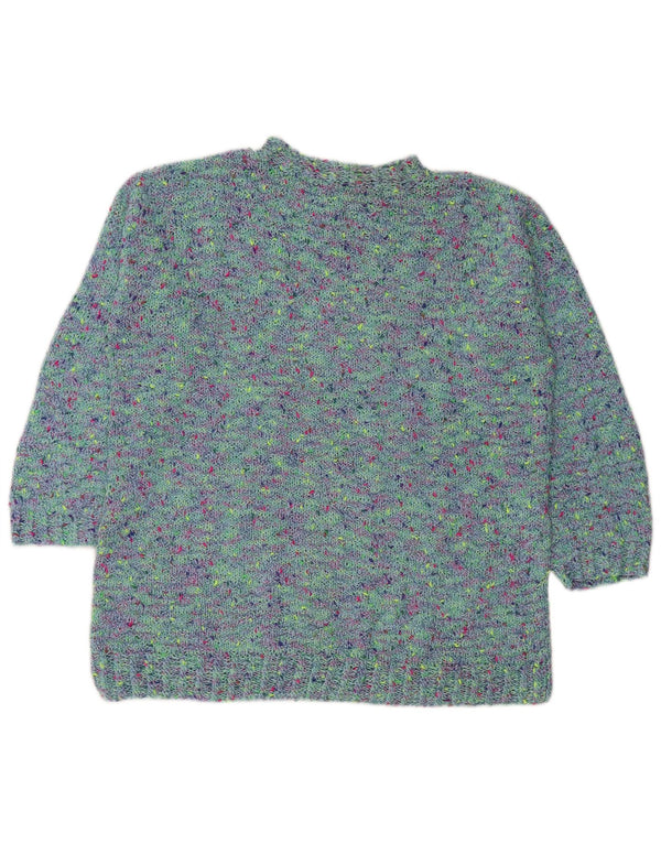 VINTAGE ženski džemper s kornjačičastim ovratnikom UK 18 XL s plavim pjegama