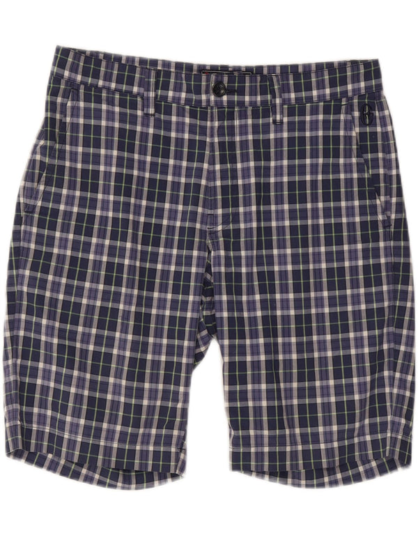 Conte of Firence Mens Chino Shorts IT 48 Medium W32 Navy Blue Karo
