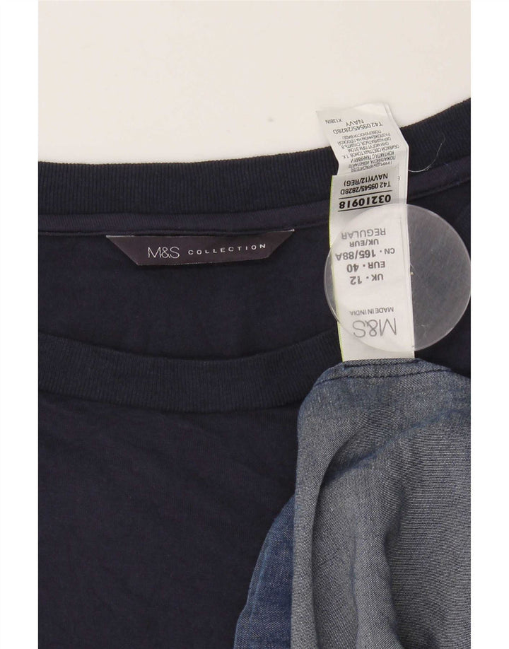 Marks & Spencer ženska osnovna haljina UK 12 srednje tamnoplava liocel