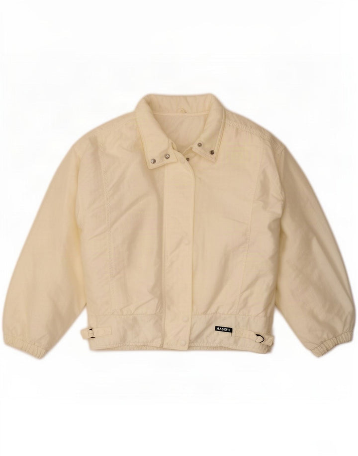 Vintage ženska bomber jakna UK 14 velika bijela