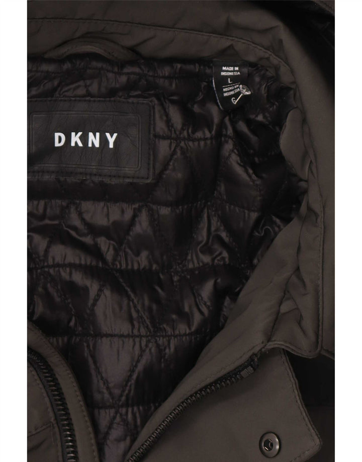Dkny muški podstavljeni kaput s kapuljačom UK 40 veliki sivi poliester