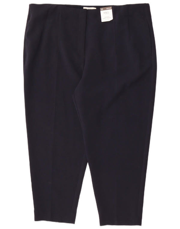 Marks & Spencer ženske skraćene hlače visokog struka UK 22 3XL W42 L26 Mornarsko plava B
