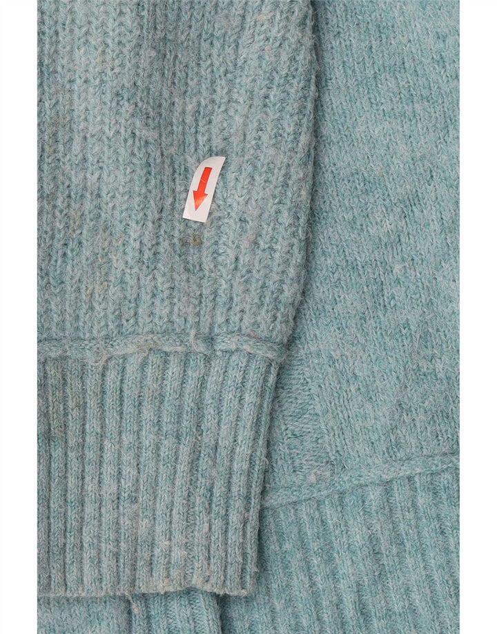 Bijeli ženski kratki kardigan pulover UK 10 Small Blue