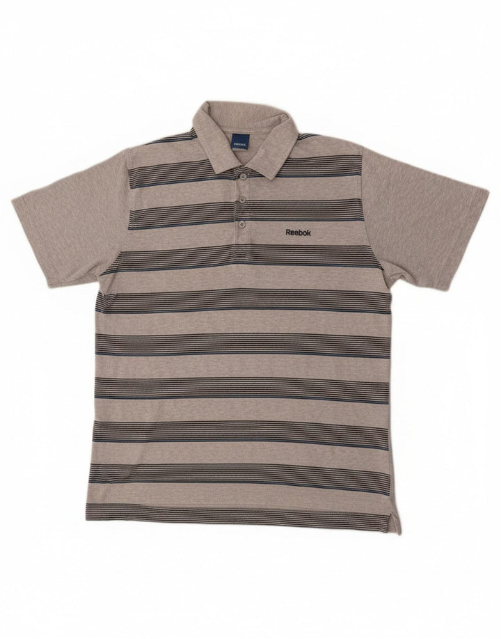 Reebok muška polo majica srednje sive pruge, pamuk