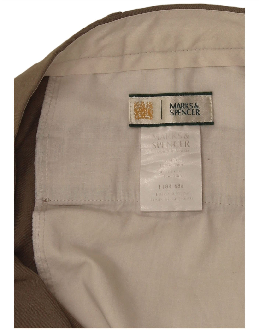 Marks & Spencer muške hlače s štipaljkama W40 L32 kaki poliester