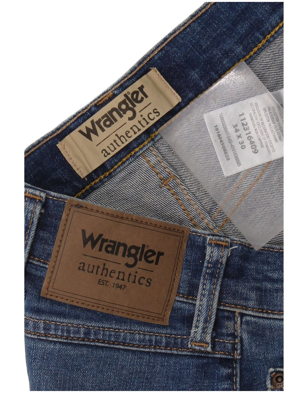 WRANGLER Muške ravne traperice W34 L30 plavi pamuk