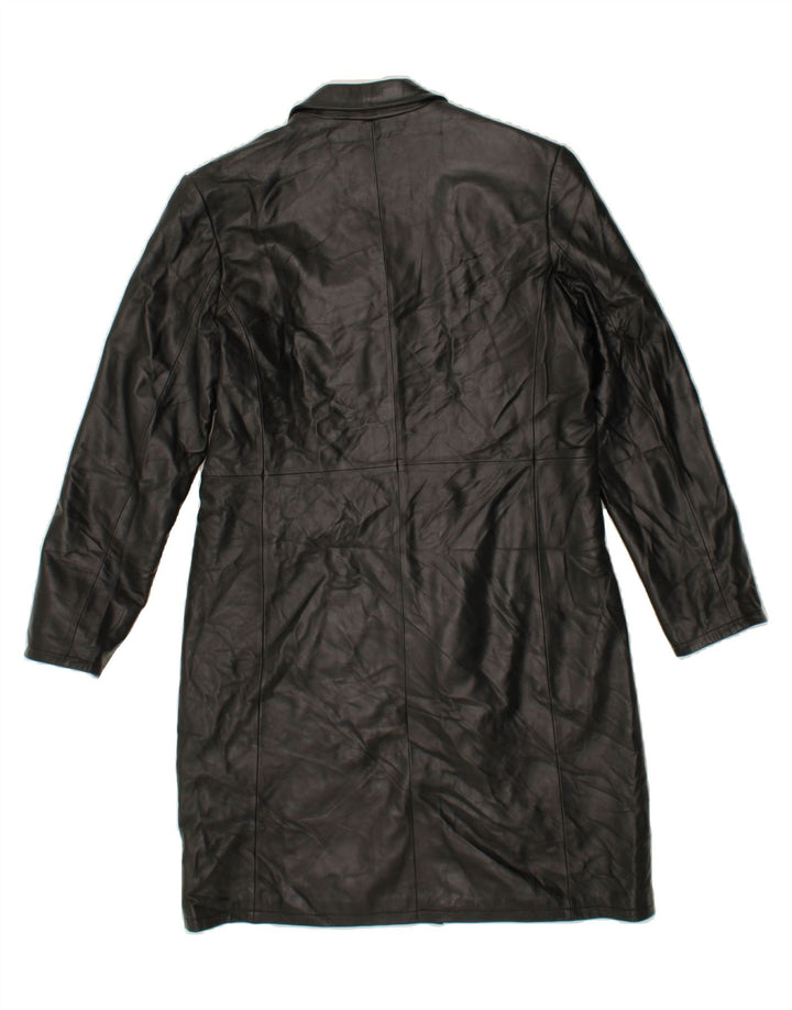 VINTAGE Womens Leather Coat IT 46 Large Black Leather Vintage Vintage and Second-Hand Vintage from Messina Hembry 