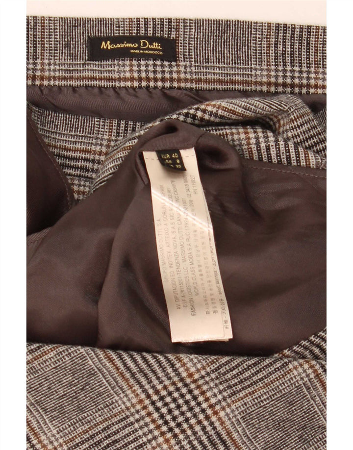 Massimo Dutti ženska asimetrična suknja EU 40 Srednja W30 siva karirana vuna