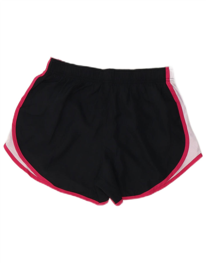 NIKE Ženske Dri Fit Sportske Kratke Hlače UK 8 Mali crni Colourblock poliester