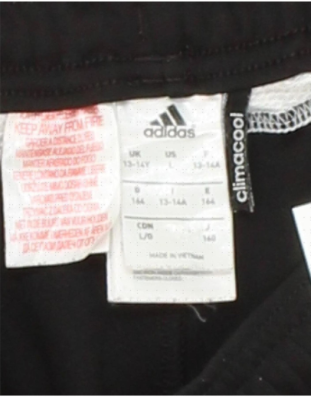 ADIDAS Boys Climalite Tracksuit Trousers 13-14 Years Black Polyester Vintage Adidas and Second-Hand Adidas from Messina Hembry 