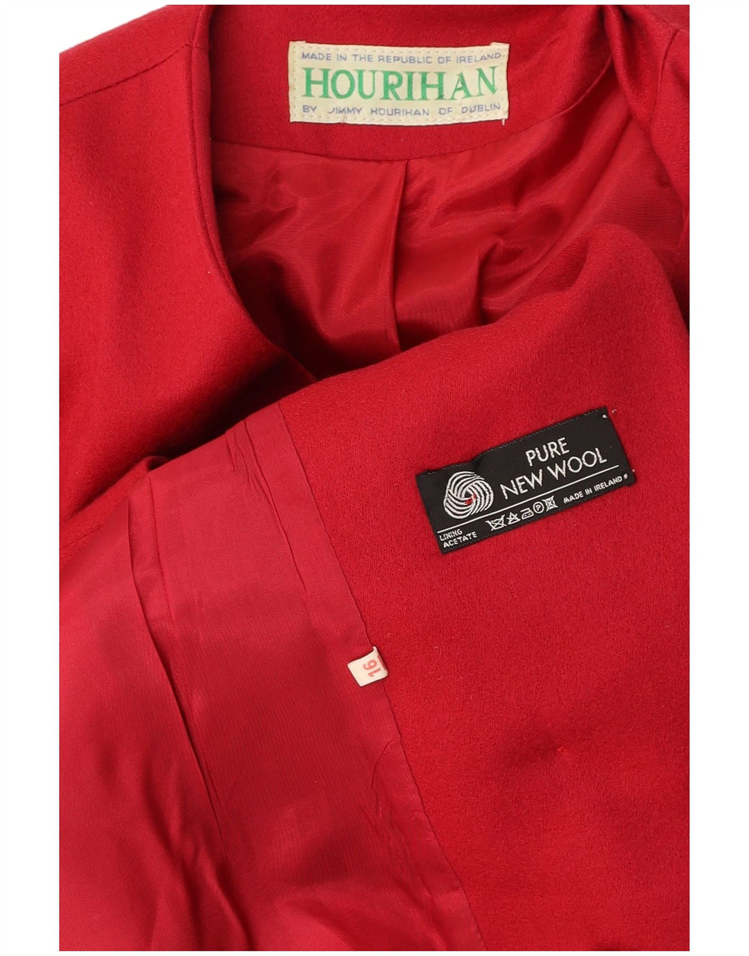 JIMMY HOURIHAN Ženska jakna s dvostrukim kopčanjem UK 16 Large Burgundy