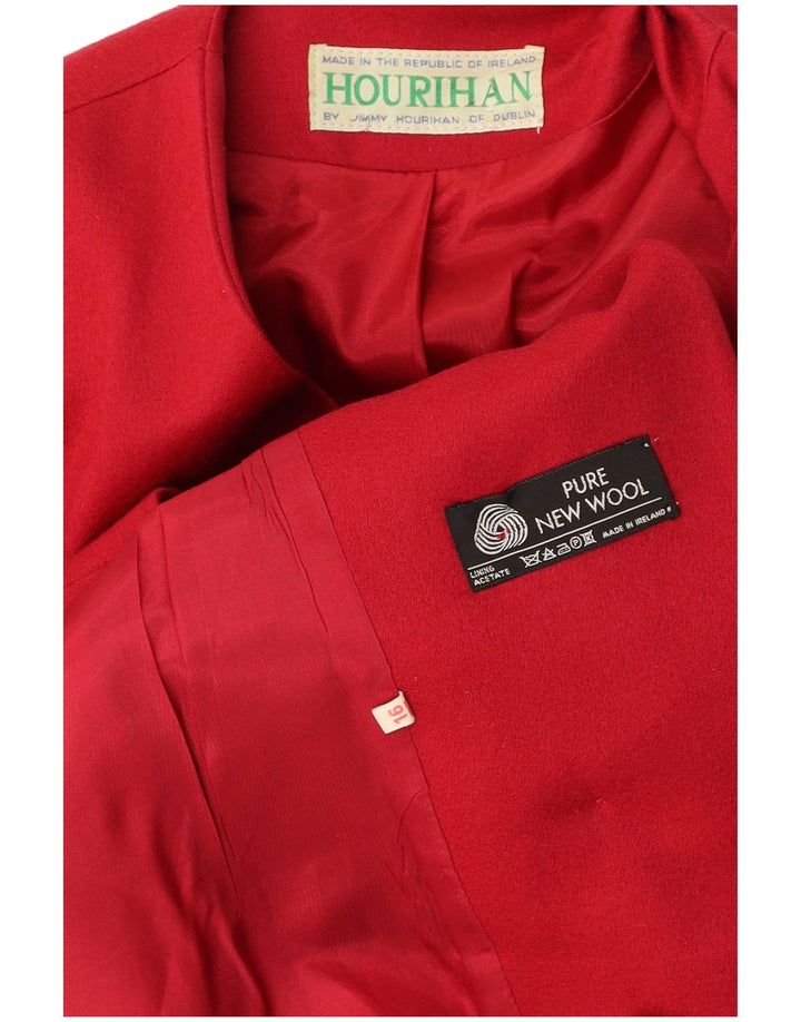 JIMMY HOURIHAN Ženska jakna s dvostrukim kopčanjem UK 16 Large Burgundy