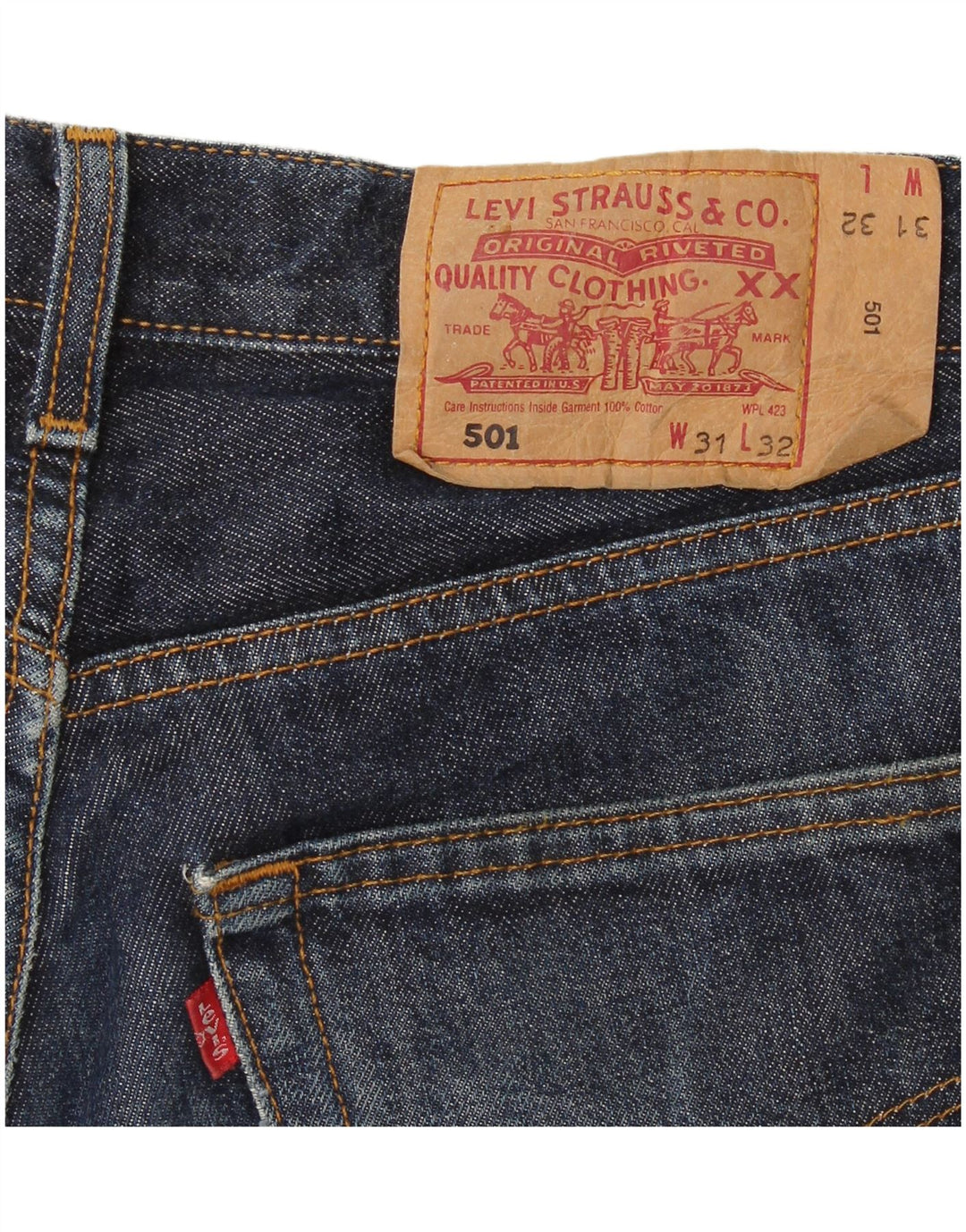 Levi's ženske 501 ravne traperice W31 L32 tamnoplave