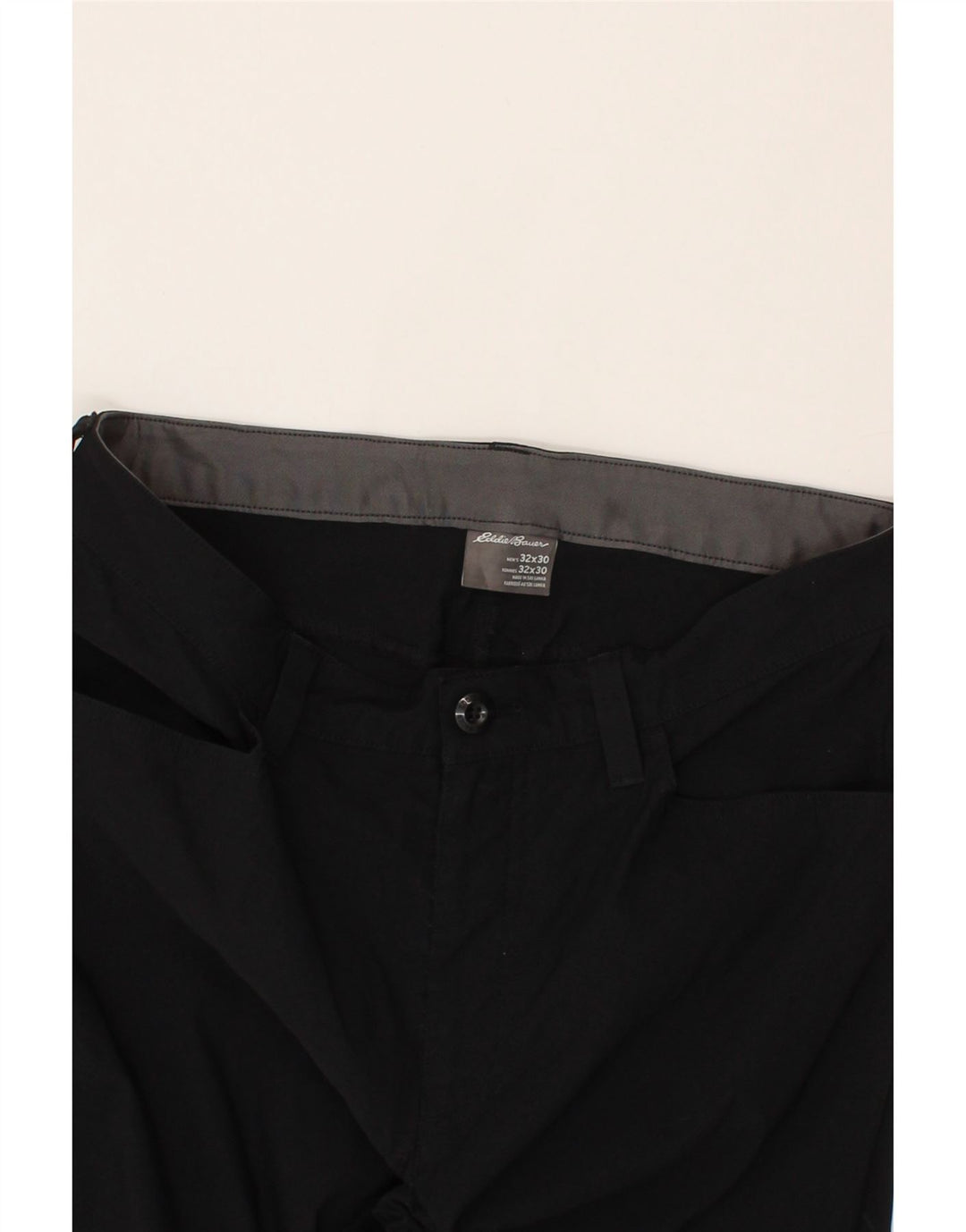 EDDIE BAUER Mens Straight Casual Trousers W32 L30 Black Polyester Vintage Eddie Bauer and Second-Hand Eddie Bauer from Messina Hembry 