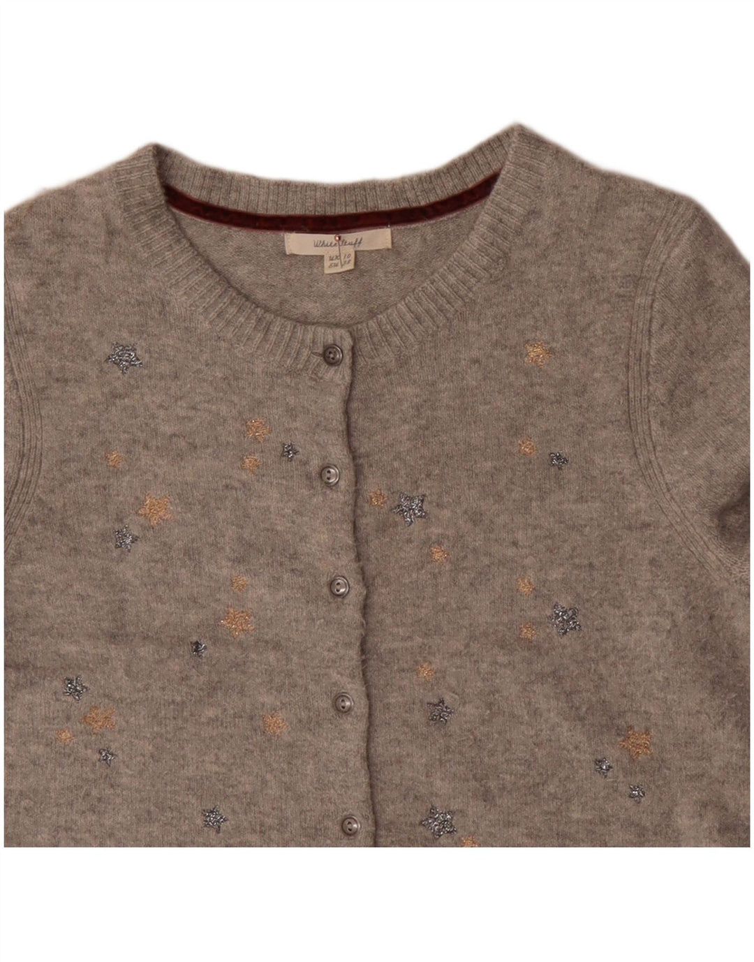 WHITE STUFF Ženski džemper s apstraktnim uzorkom UK 10 Mali sivi